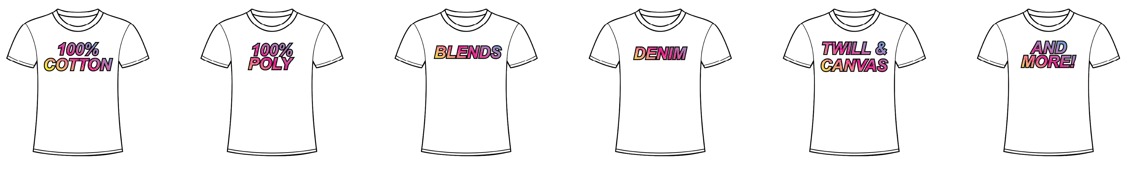 Fabric compatibility - Cotton, Poly, Blends, Denim, Twill, Canvas and more